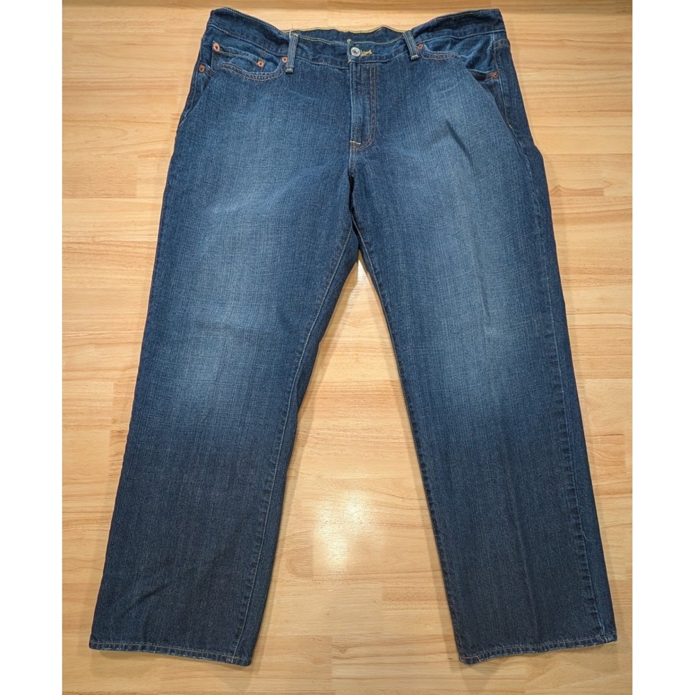 Lucky Brand 181 Relaxed Straight Leg Jeans Blue Dark Wash 38 Short Inseam Mens
